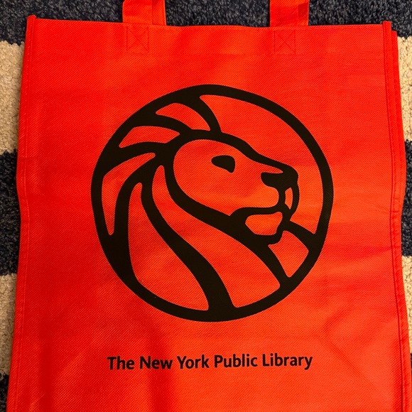 New York Public Library NYPL Red 125 Birthday Anniversary Lion Tote Bag - Picture 2 of 6